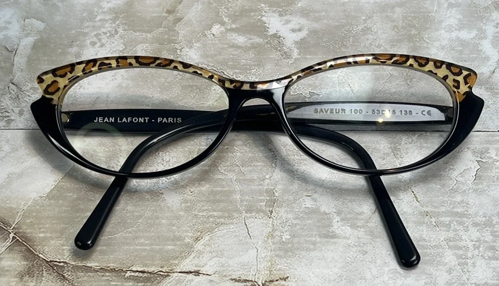 Jean Lafont Paris Saveur 100 Blk/Leopard Eyeglasses FRAMES ONLY 53-15-138